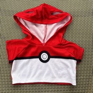Build a bear pokemon hoodie shirt. ear holes. BAB toy clothes